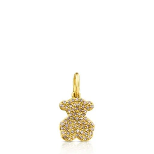 Colgante de oro con diamantes motivo oso 11mm Gem Power^TOUS Clearance