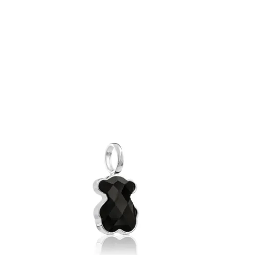 Colgante de plata y ónix facetado motivo oso mediano Color^TOUS Discount