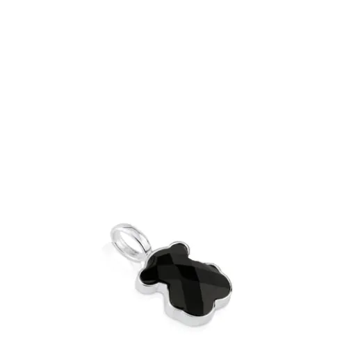 Colgante de plata y ónix facetado motivo oso mediano Color^TOUS Discount