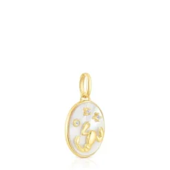 Colgante Escorpio con baño de oro 18 kt sobre plata, nácar y topacios Horoscope^TOUS Sale