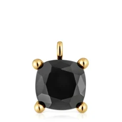 Colgante grande con baño de oro 18 kt sobre plata y ónix Color Black^TOUS Outlet