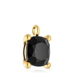 Colgante grande con baño de oro 18 kt sobre plata y ónix Color Black^TOUS Outlet