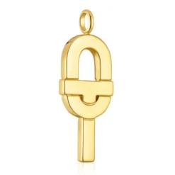 Colgante grande con baño de oro 18 kt sobre plata y esmalte fucsia MANIFESTO^TOUS New