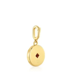 Colgante medalla con baño de oro de 18 kt sobre plata, nácar y gemas Medallions^TOUS