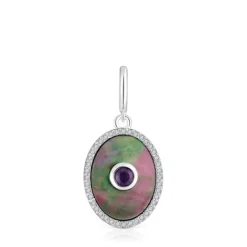 Colgante medalla de plata con nácar, amatista y topacio Medallions^TOUS Discount