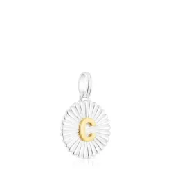 Colgante medalla letra C bicolor Alphabet^TOUS New