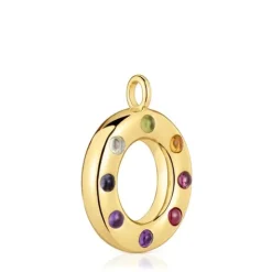 Colgante mediano con baño de oro 18 kt sobre plata y gemas Sugar Party^TOUS New