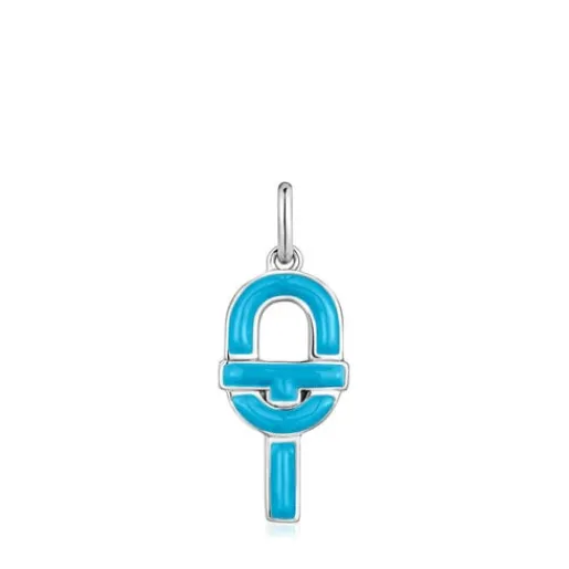 Colgante mediano de plata y esmalte azul MANIFESTO^TOUS