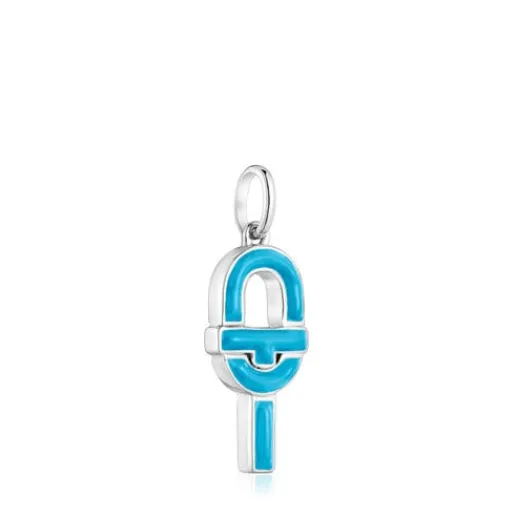 Colgante mediano de plata y esmalte azul MANIFESTO^TOUS