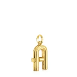 Colgante mediano letra A con baño de oro 18 kt sobre plata Alphabet^TOUS Hot