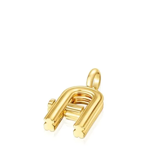 Colgante mediano letra A con baño de oro 18 kt sobre plata Alphabet^TOUS Hot