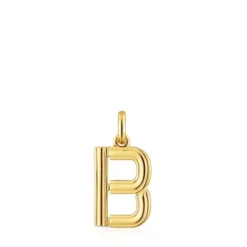 Colgante mediano letra B con baño de oro 18 kt sobre plata Alphabet^TOUS Outlet