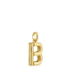 Colgante mediano letra B con baño de oro 18 kt sobre plata Alphabet^TOUS Outlet