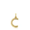 Colgante mediano letra C con baño de oro 18 kt sobre plata Alphabet^TOUS Clearance