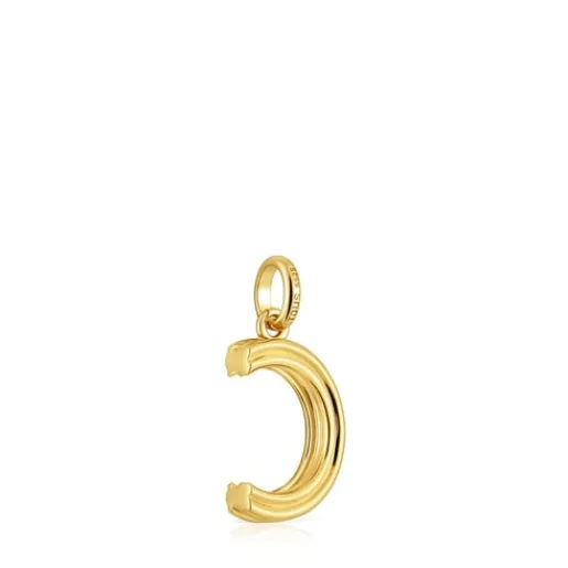 Colgante mediano letra C con baño de oro 18 kt sobre plata Alphabet^TOUS Clearance