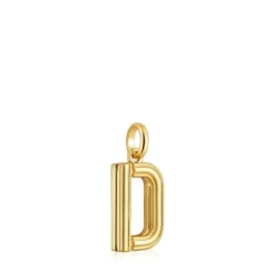 Colgante mediano letra D con baño de oro 18 kt sobre plata Alphabet^TOUS Online