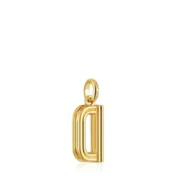 Colgante mediano letra D con baño de oro 18 kt sobre plata Alphabet^TOUS Online