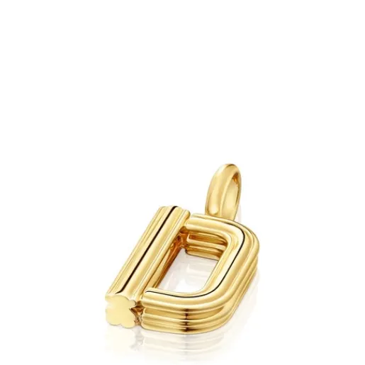 Colgante mediano letra D con baño de oro 18 kt sobre plata Alphabet^TOUS Online