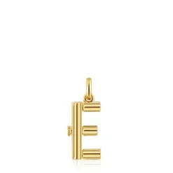 Colgante mediano letra E con baño de oro 18 kt sobre plata Alphabet^TOUS New