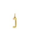 Colgante mediano letra J con baño de oro 18 kt sobre plata Alphabet^TOUS
