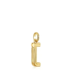 Colgante mediano letra J con baño de oro 18 kt sobre plata Alphabet^TOUS