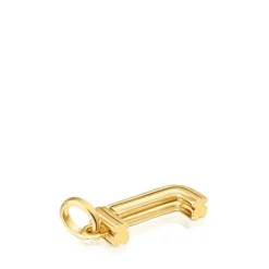 Colgante mediano letra J con baño de oro 18 kt sobre plata Alphabet^TOUS