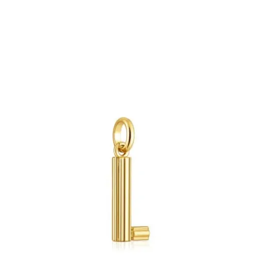 Colgante mediano letra L con baño de oro 18 kt sobre plata Alphabet^TOUS New
