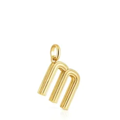 Colgante mediano letra M con baño de oro 18 kt sobre plata Alphabet^TOUS Online