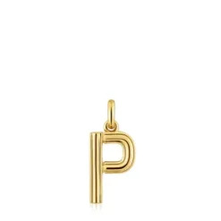 Colgante mediano letra P con baño de oro 18 kt sobre plata Alphabet^TOUS Clearance