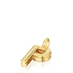 Colgante mediano letra P con baño de oro 18 kt sobre plata Alphabet^TOUS Clearance