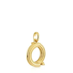 Colgante mediano letra Q con baño de oro 18 kt sobre plata Alphabet^TOUS