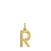 Colgante mediano letra R con baño de oro 18 kt sobre plata Alphabet^TOUS Clearance