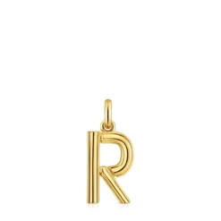 Colgante mediano letra R con baño de oro 18 kt sobre plata Alphabet^TOUS Clearance