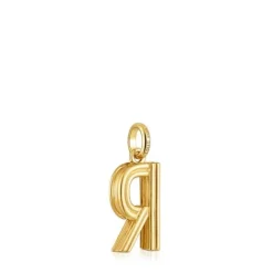 Colgante mediano letra R con baño de oro 18 kt sobre plata Alphabet^TOUS Clearance