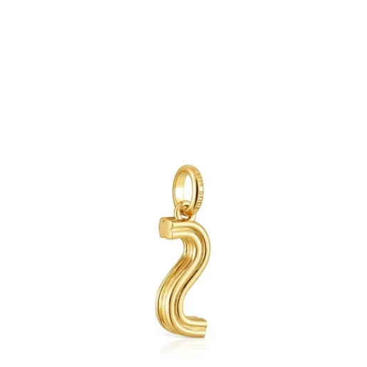 Colgante mediano letra S con baño de oro 18 kt sobre plata Alphabet^TOUS Discount