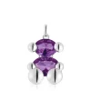 Colgante mediano motivo oso de plata y zafiro lila creado en laboratorio Color Bear LGG^TOUS Sale