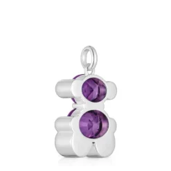 Colgante mediano motivo oso de plata y zafiro lila creado en laboratorio Color Bear LGG^TOUS Sale