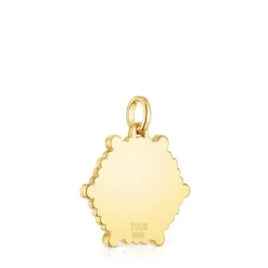 Colgante mediano oso con baño de oro 18 kt sobre plata y gemas Sugar Party^TOUS Best