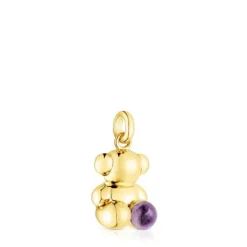 Colgante oso con baño de oro 18 kt sobre plata y amatista Bold Bear^TOUS Clearance