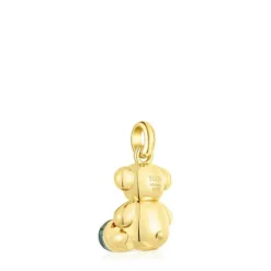 Colgante oso con baño de oro 18 kt sobre plata y labradorita Bold Bear^TOUS Hot