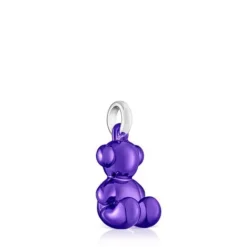 Colgante oso de acero en color lila Bold Bear^TOUS Best