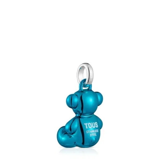 Colgante oso de acero en color azul Bold Bear^TOUS Best