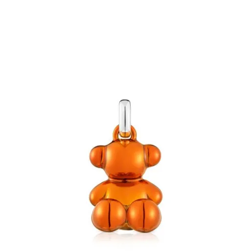 Colgante oso de acero en color naranja Bold Bear^TOUS Clearance