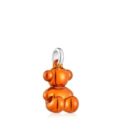 Colgante oso de acero en color naranja Bold Bear^TOUS Clearance