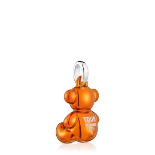 Colgante oso de acero en color naranja Bold Bear^TOUS Clearance