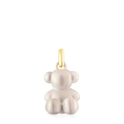 Colgante oso de acero en color blanco Bold Bear^TOUS