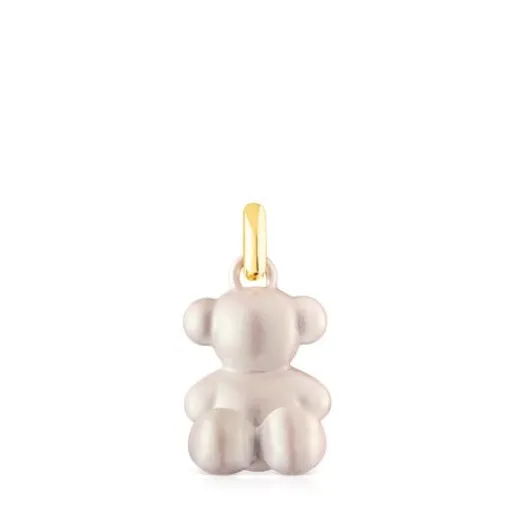 Colgante oso de acero en color blanco Bold Bear^TOUS