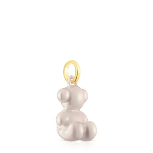 Colgante oso de acero en color blanco Bold Bear^TOUS