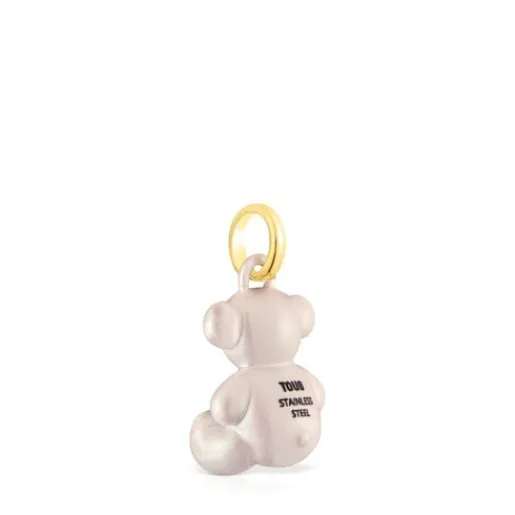 Colgante oso de acero en color blanco Bold Bear^TOUS