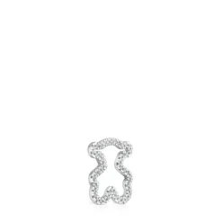 Colgante oso de oro blanco con diamantes 14 mm Icon Gems^TOUS Hot